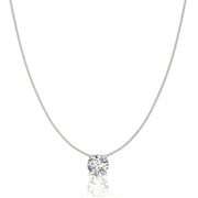 Pendentif diamant naturel rond 0.50 carat or rose Ella